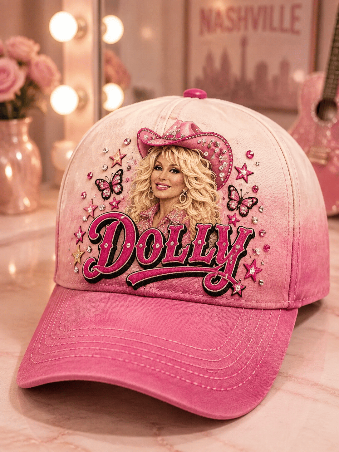 Tribute to Country Music Legend Dolly Parton Printed Hat
