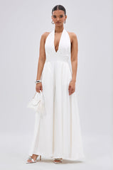 UNFORGETTABLE SATIN JUMPSUIT IN WHITE