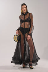 COOL GIRL MESH LAYERING MAXI DRESS