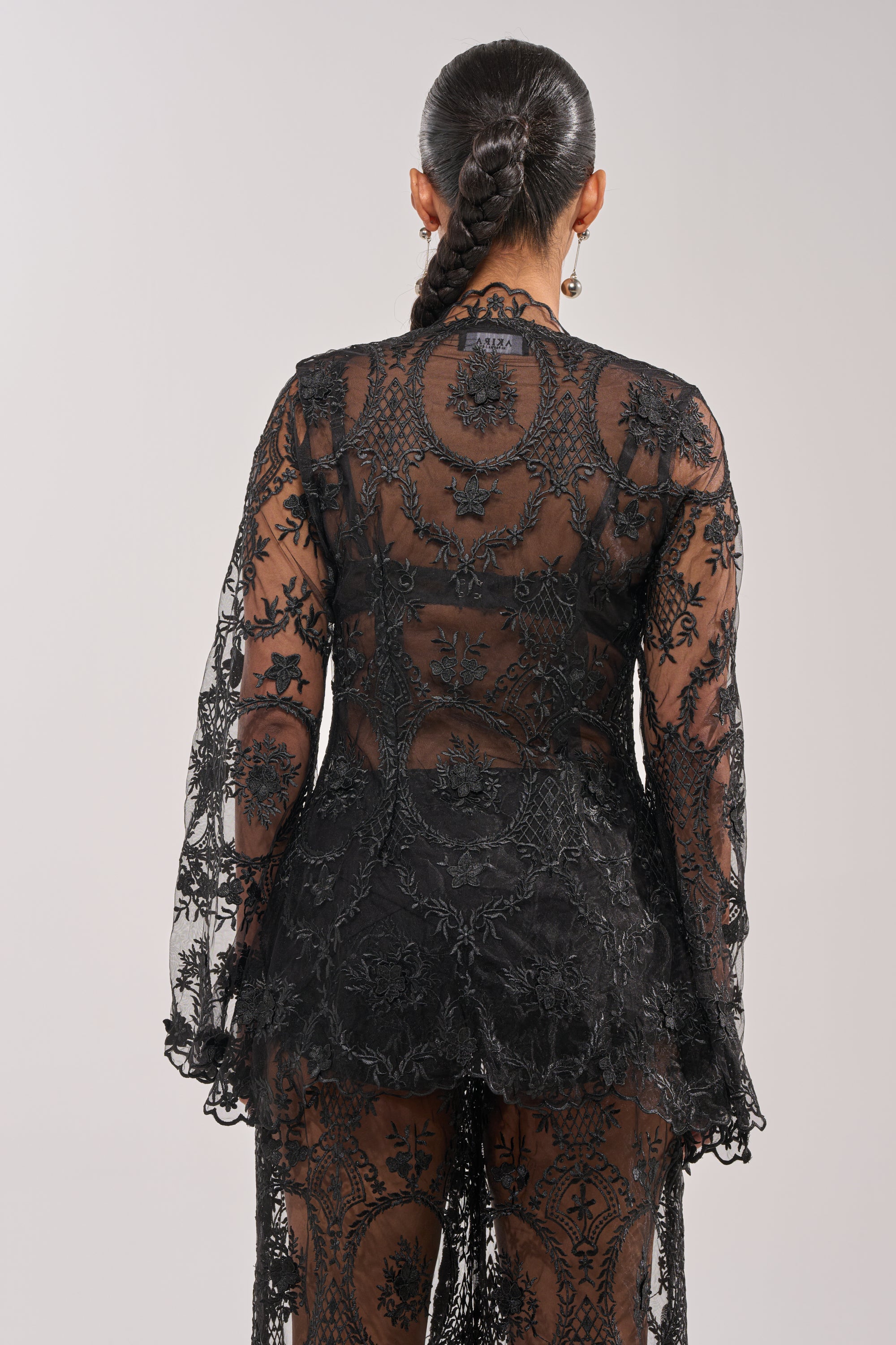 SUPER LUXE LACE TIE-FRONT BLOUSE