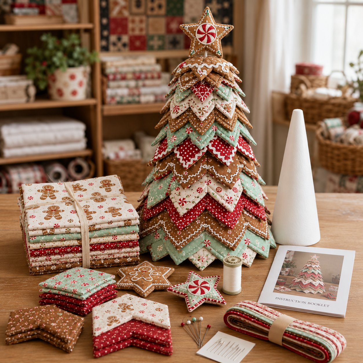 ✅ 🔥 LAST DAY 50% OFF 🎄 DIY Quilted Santa Christmas Tree Kit – Create a Cozy Handmade Holiday Decoration
