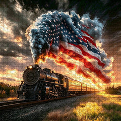 Western Sunset Train Jigsaw Puzzle 1000 Pieces