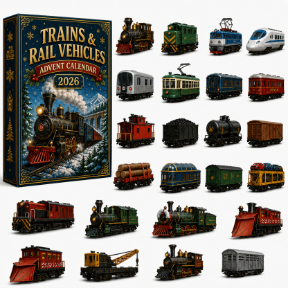 ⏰Christmas Early Bird 50% OFF-🎄🚂Trains & Rail Vehicles Advent Calendar 2026 – 24 Railway Surprises