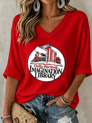 Women's Casual Printed Waffle Top