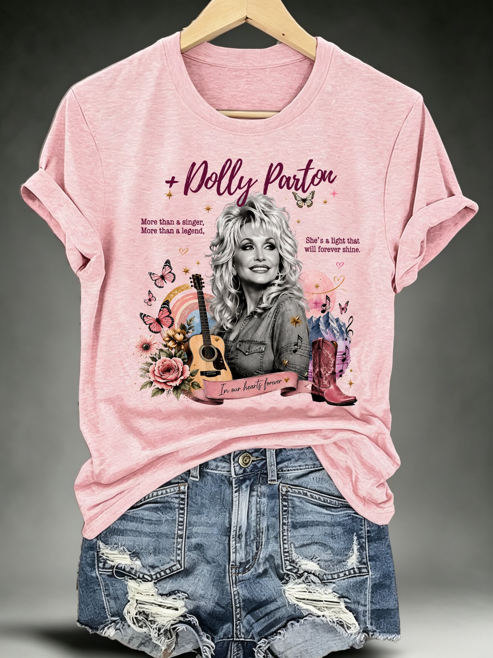 Women's Vintage Country Music Tribute Parton Tour T-Shirt