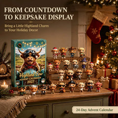 2027 Highland Cow Advent Calendar - 24-Day Countdown with Collectible Figurines