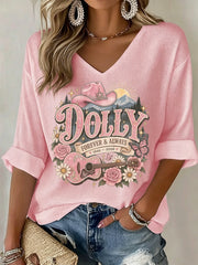 Women's Dolly Parton Memorial  Print T-shirt
