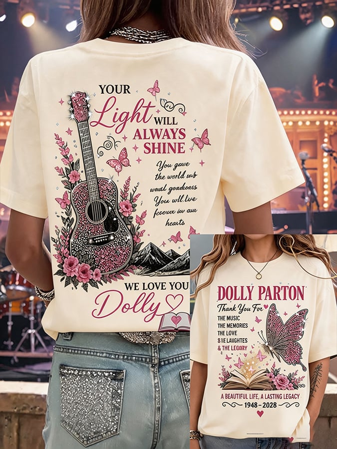 Women'S Country Cowgirl Dolly Commemorative Print T-Shirt