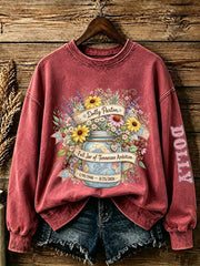 Women's Country Music Legend Tribute Print Casual Sweatshirt