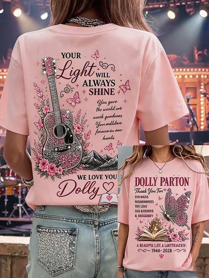 Women'S Country Cowgirl Dolly Commemorative Print T-Shirt