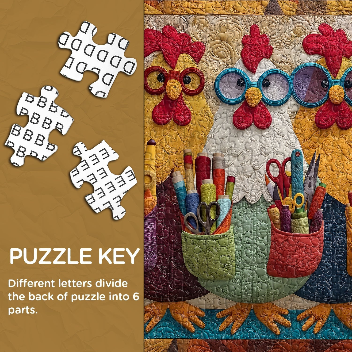 Sewing Chicken Jigsaw Puzzle 1000 Pieces