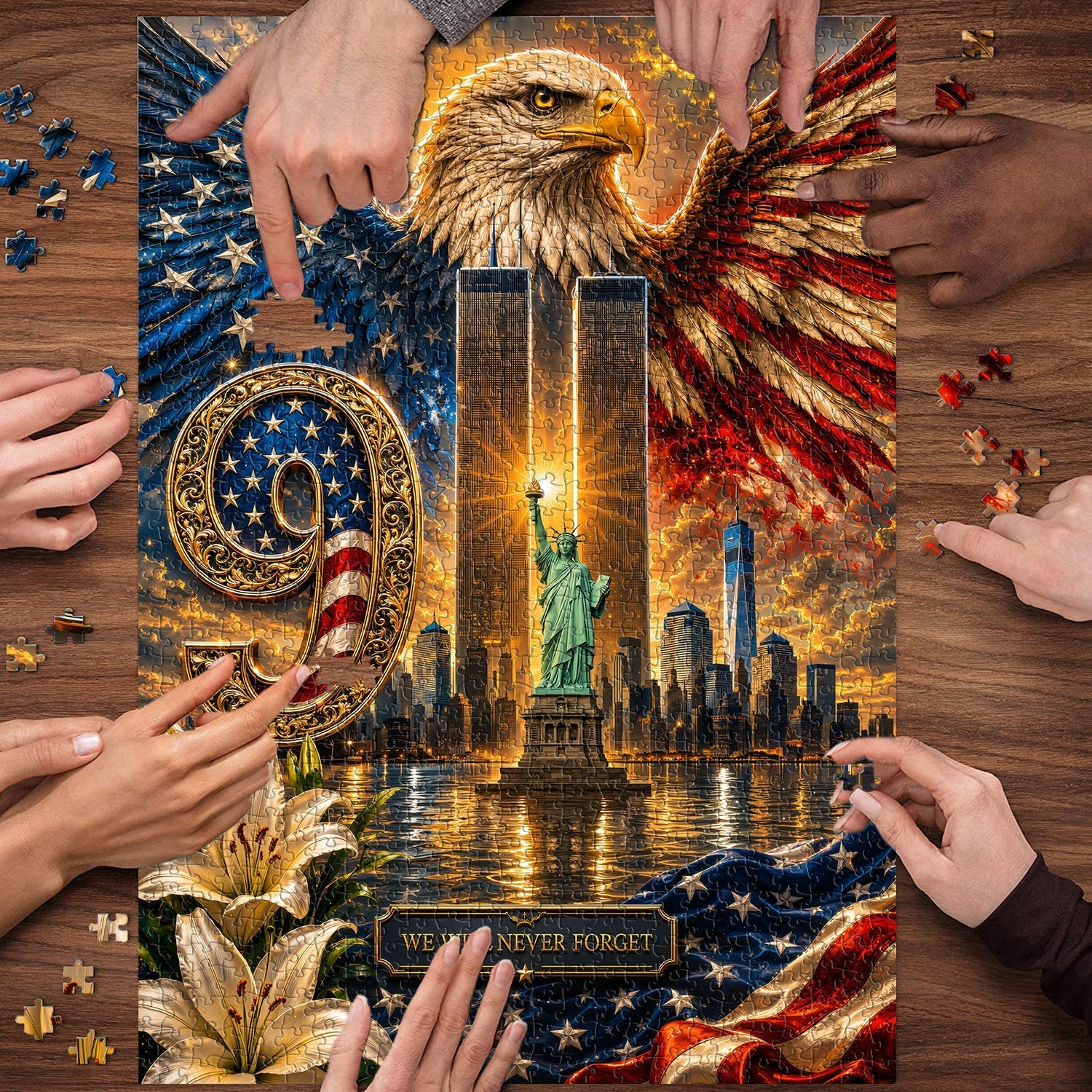 Never Forget 9/11 Jigsaw Puzzle 1000 Pieces