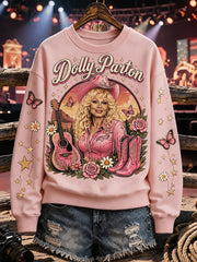 Women's Country Music Legend Tribute Print Casual Sweatshirt