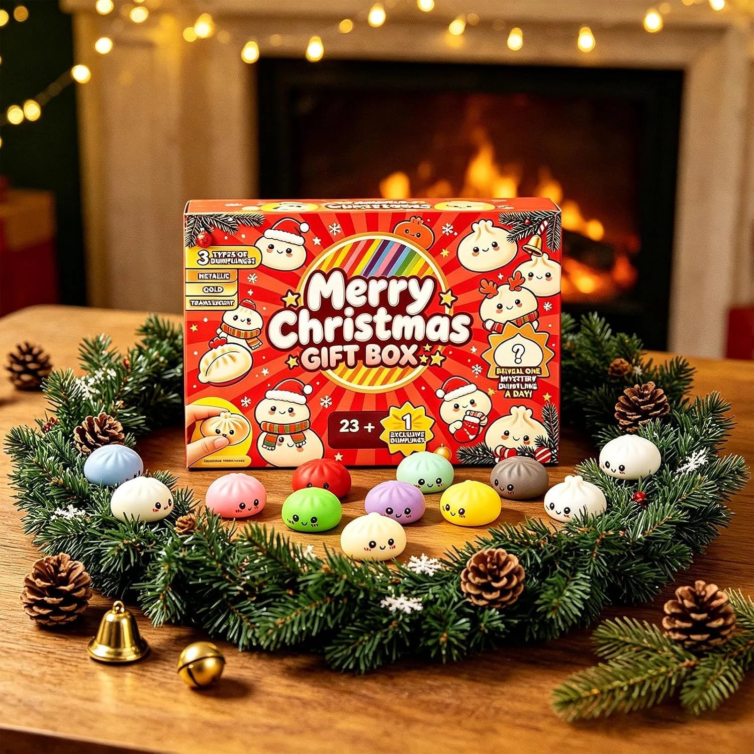 2026 Christmas Mini Dumpling Squishy Advent Calendar - 24 Days