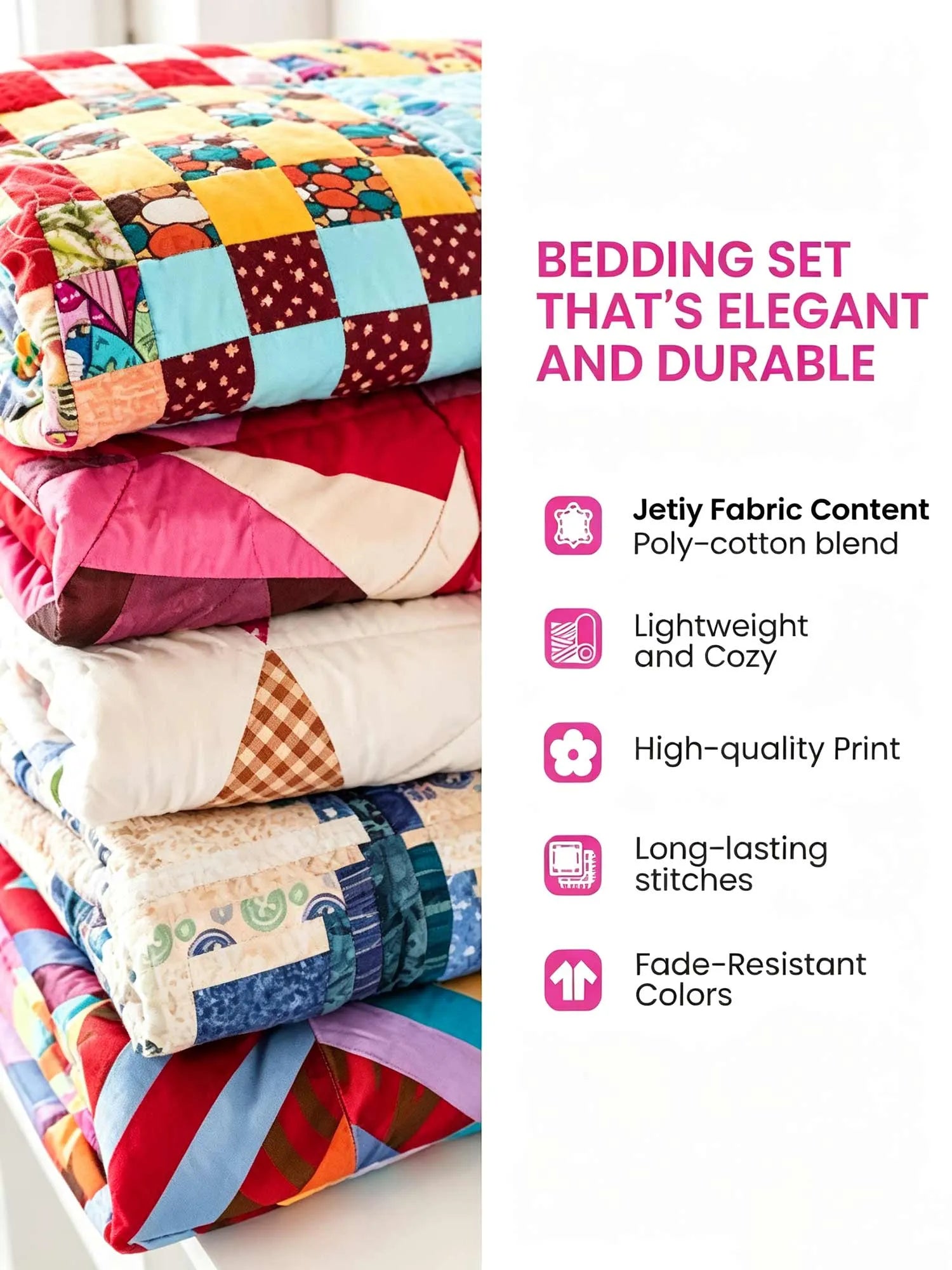 Vintage Westie Patchwork 3‐Piece Quilted Bedding Set