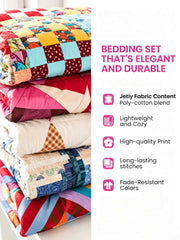 Vintage Westie Patchwork 3‐Piece Quilted Bedding Set