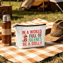 Western Cowboy Boot Makeup Bag Dolly Parton Theme Cosmetic Storage Pouch for Travel