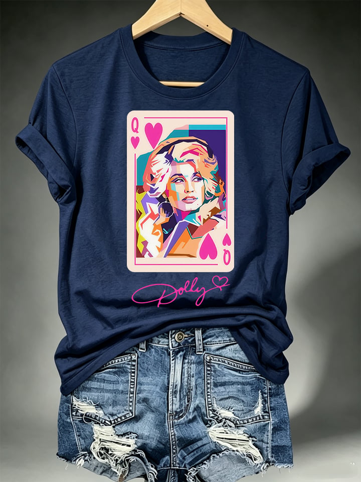 Women's Queen of Hearts Shirt Country Music Graphic Print T-Shirt