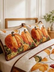 Pumpkin Patch Thanksgiving 3‐Piece Quilted Bedding Set