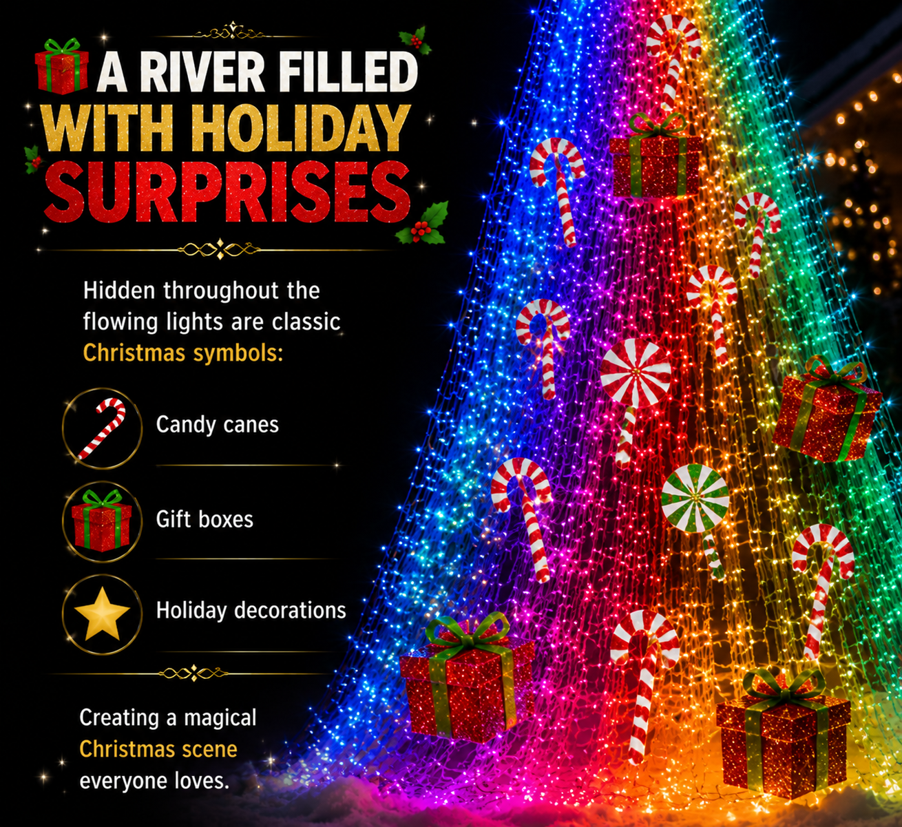 🎅 Santa’s Magical Sweet Treat | Solar Powered Flowing LED Christmas Garden Decoration