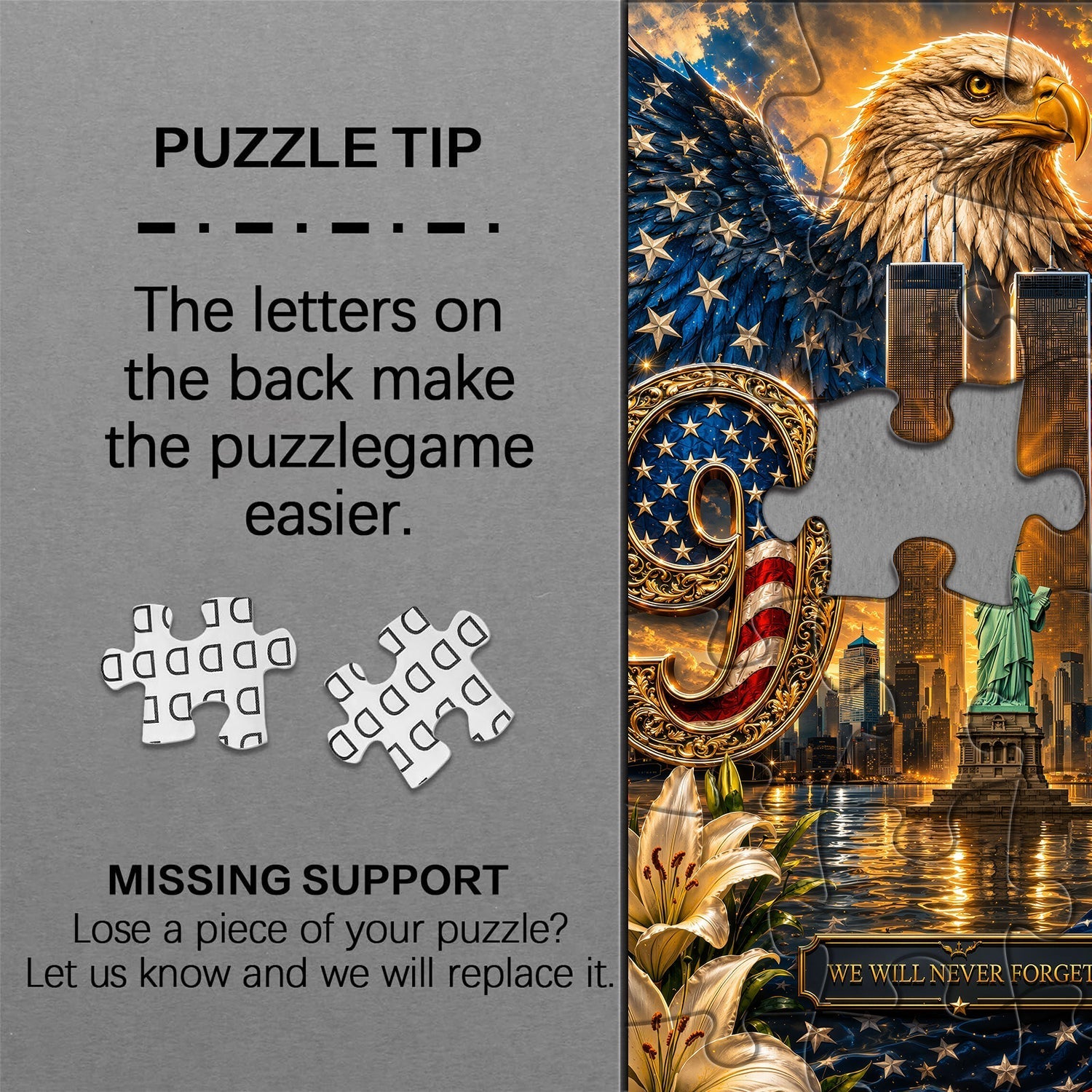 Never Forget 9/11 Jigsaw Puzzle 1000 Pieces