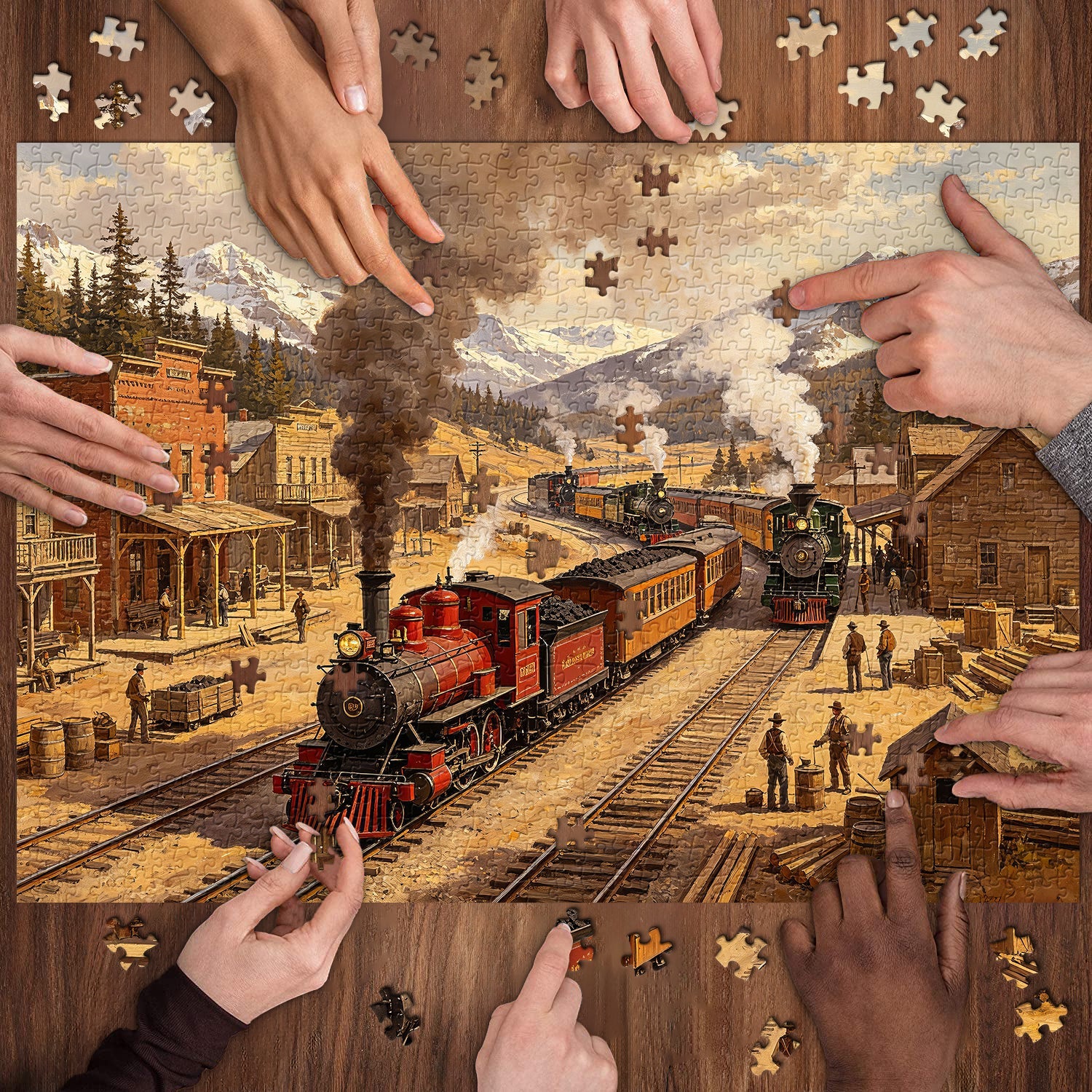 Trains of the Gold Rush Jigsaw Puzzle 1000 Pieces
