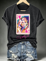 Women's Queen of Hearts Shirt Country Music Graphic Print T-Shirt