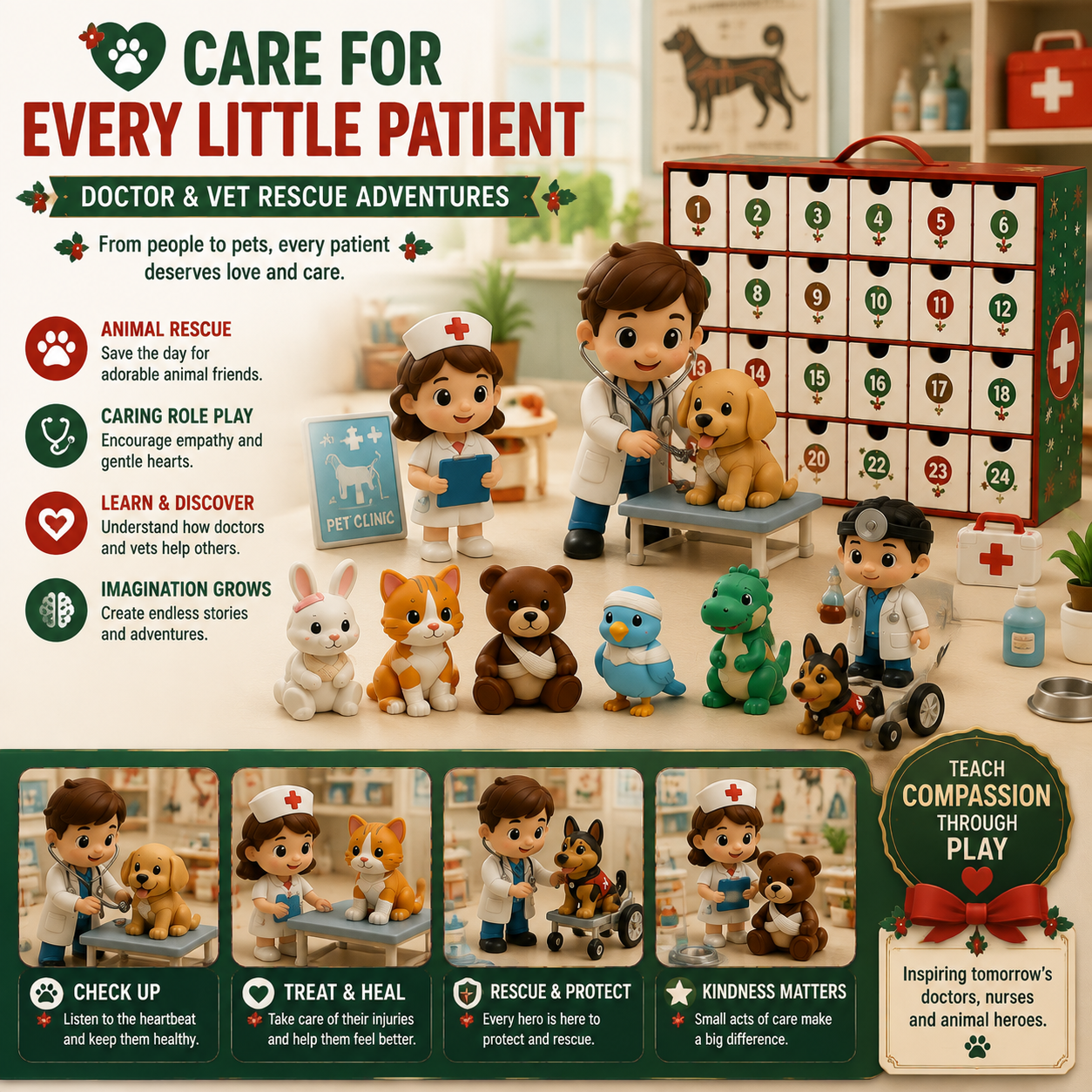 🩺🎄 Little Heroes Medical Rescue Advent Calendar – 24 Days of Doctor, Nurse & Rescue Adventures