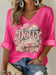 Women's Dolly Parton Memorial  Print T-shirt