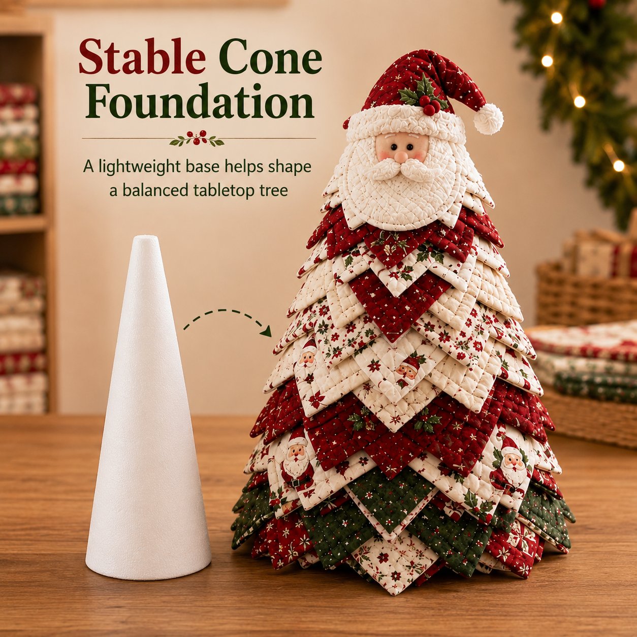 ✅ 🔥 LAST DAY 50% OFF 🎄 DIY Quilted Santa Christmas Tree Kit – Create a Cozy Handmade Holiday Decoration