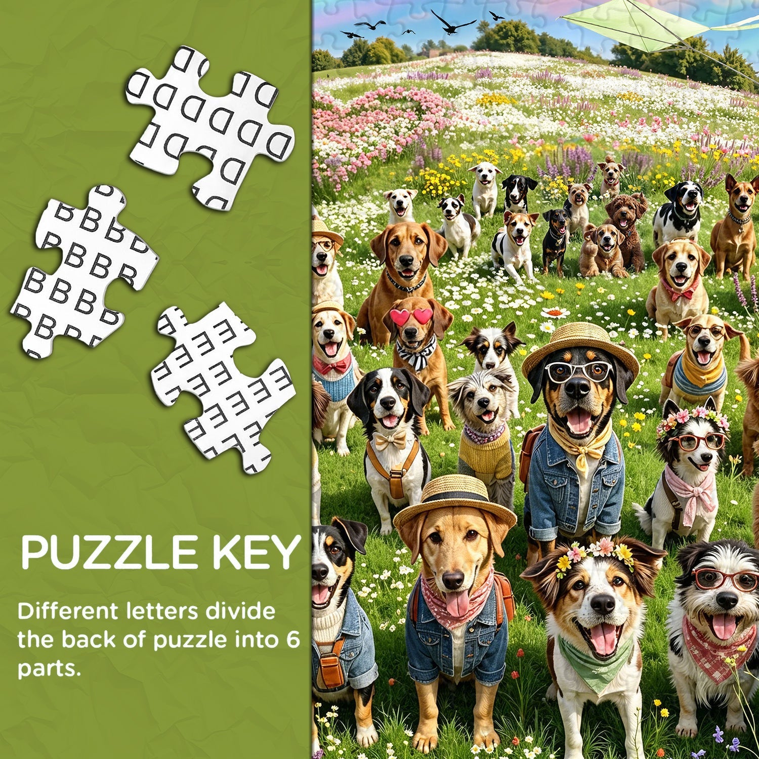 Dogs & Wild Blooms Jigsaw Puzzle 1000 Piece