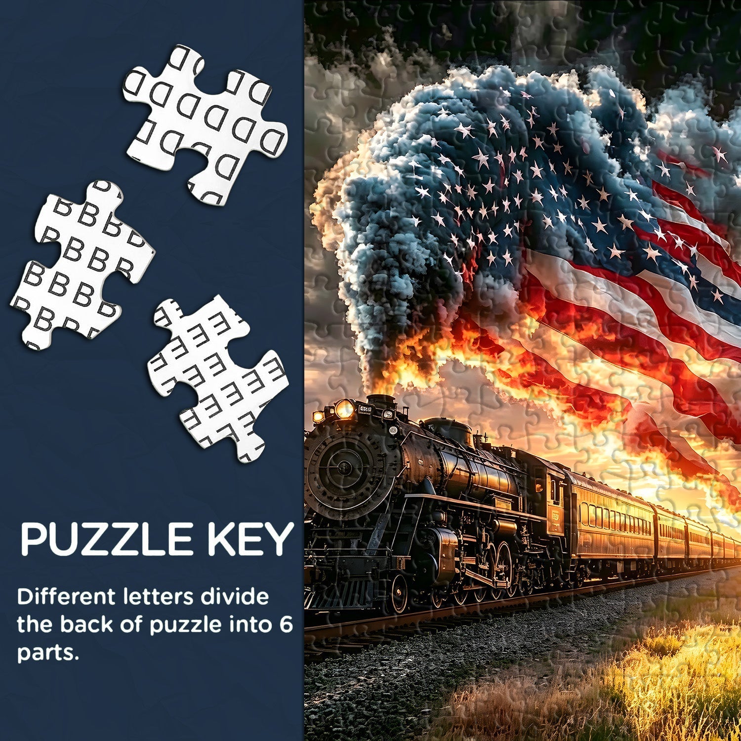 Western Sunset Train Jigsaw Puzzle 1000 Pieces