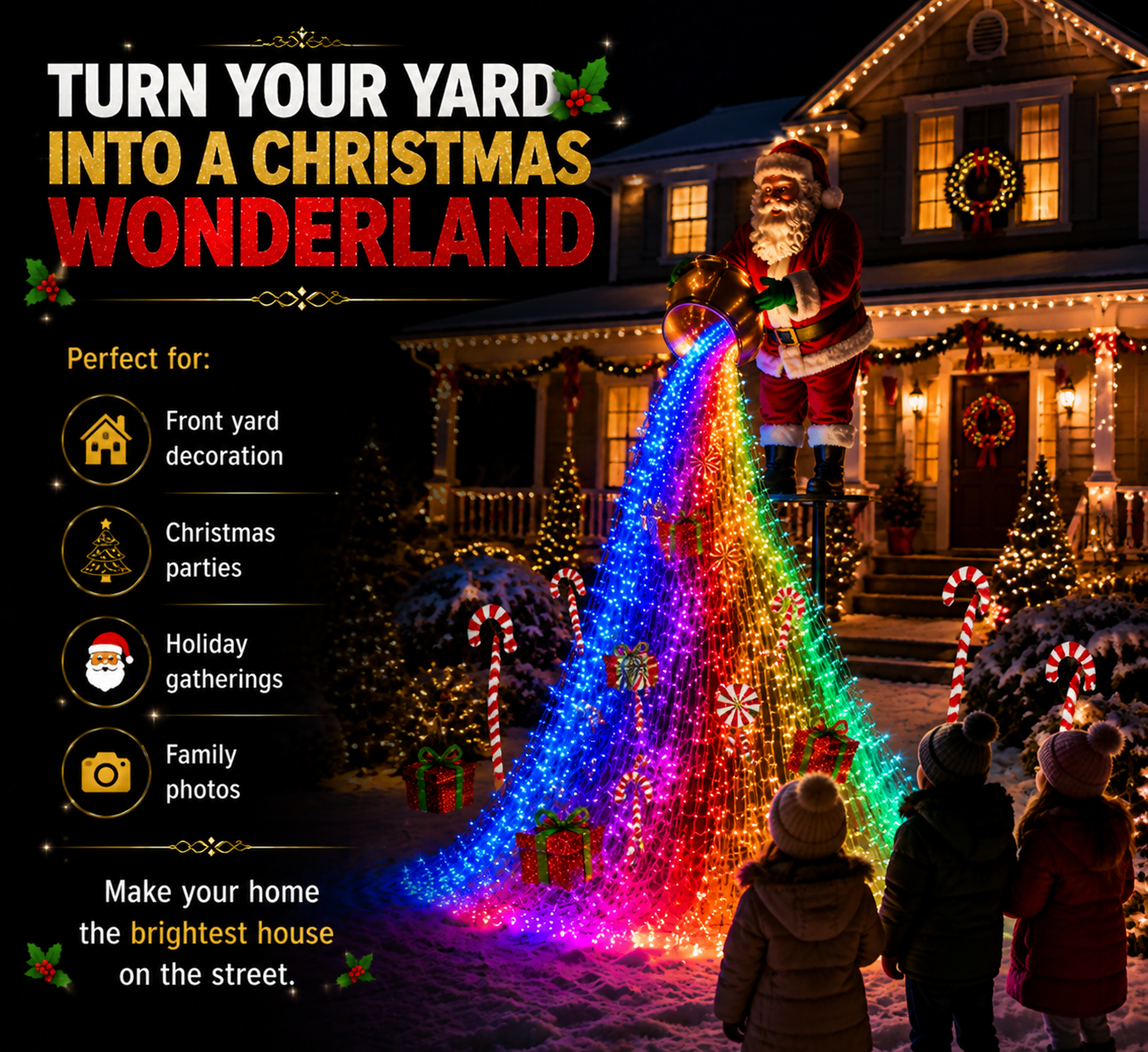 🎅 Santa’s Magical Sweet Treat | Solar Powered Flowing LED Christmas Garden Decoration