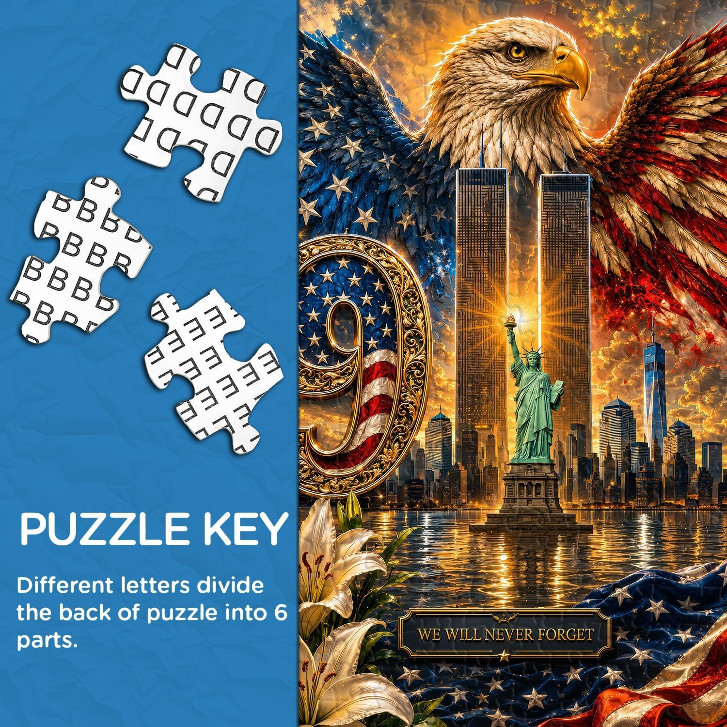 Never Forget 9/11 Jigsaw Puzzle 1000 Pieces