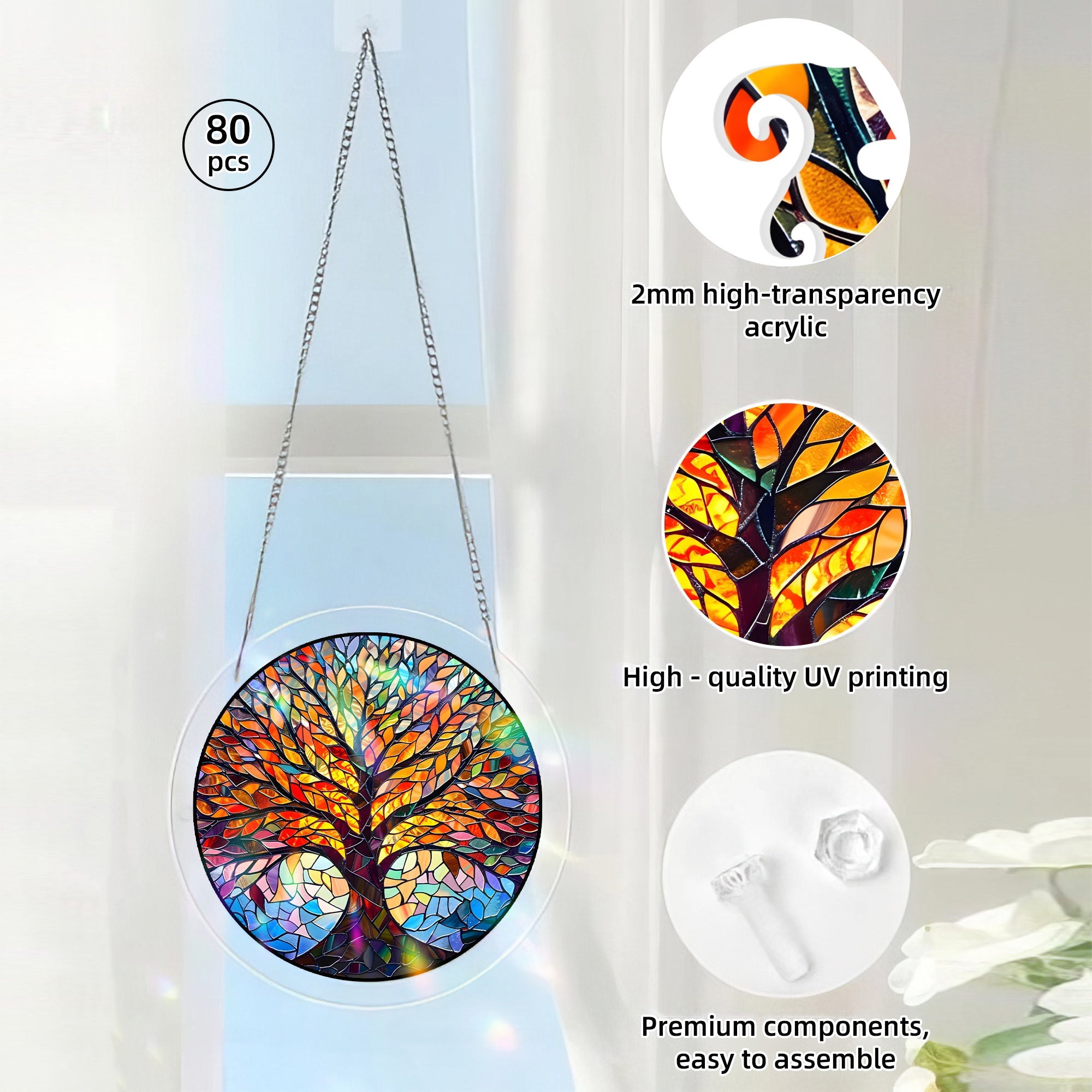 Acrylic Jigsaw Puzzle Suncatcher 80 Pieces