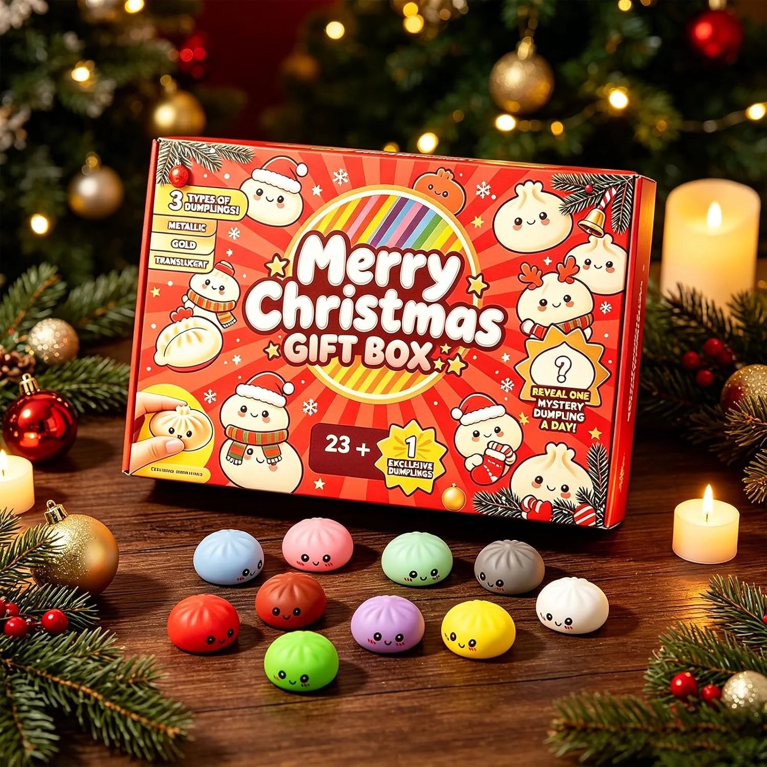 2026 Christmas Mini Dumpling Squishy Advent Calendar - 24 Days