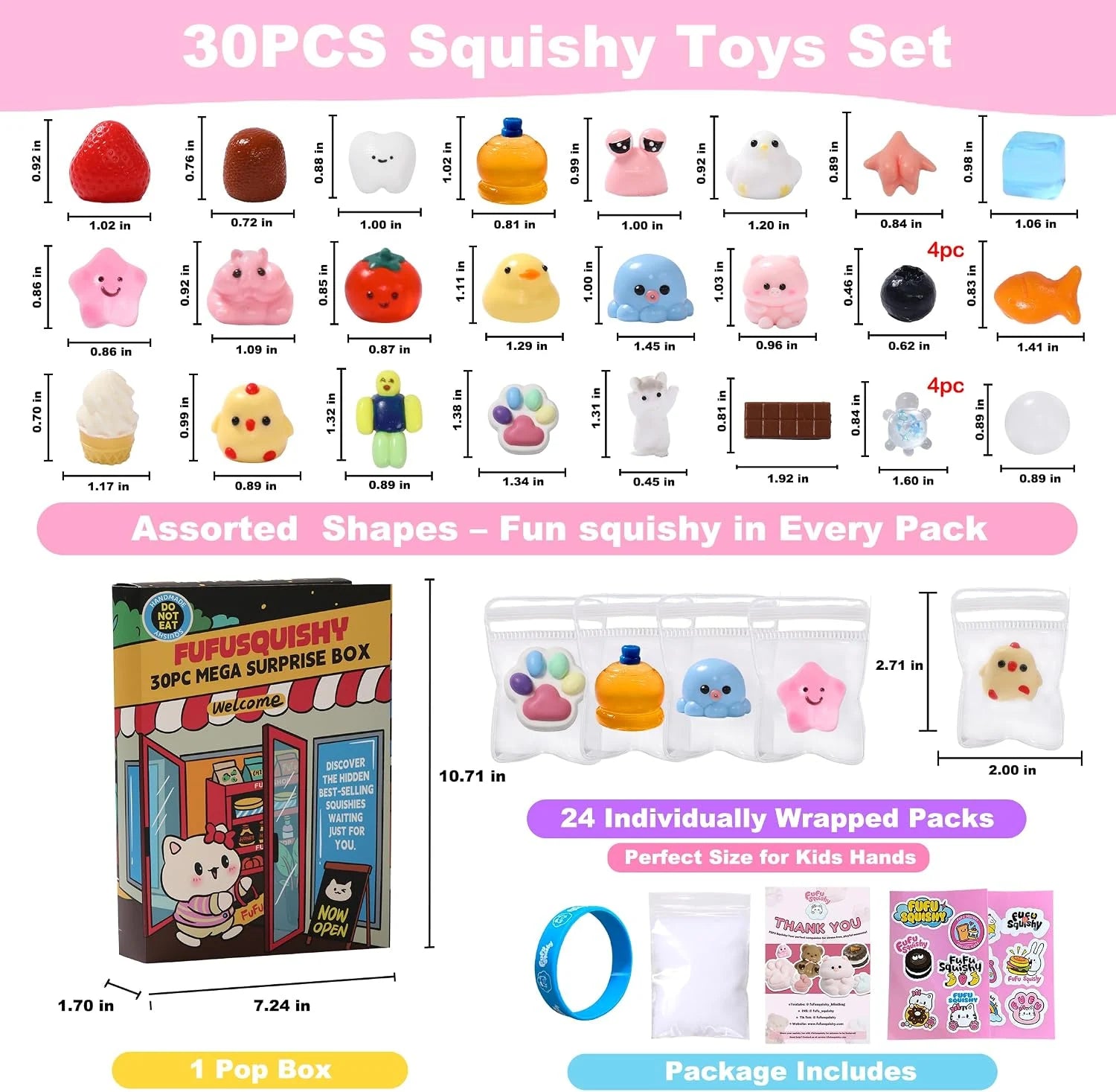 FUFU 30-Piece Taba Squishy Surprise Box