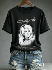 Women's Forever Our Queen of Country Print Short-Sleeve Top