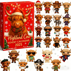 3D sculpture🐮Highland Cow Advent Calendar 2025 -  Highland cow doll 🎄✨
