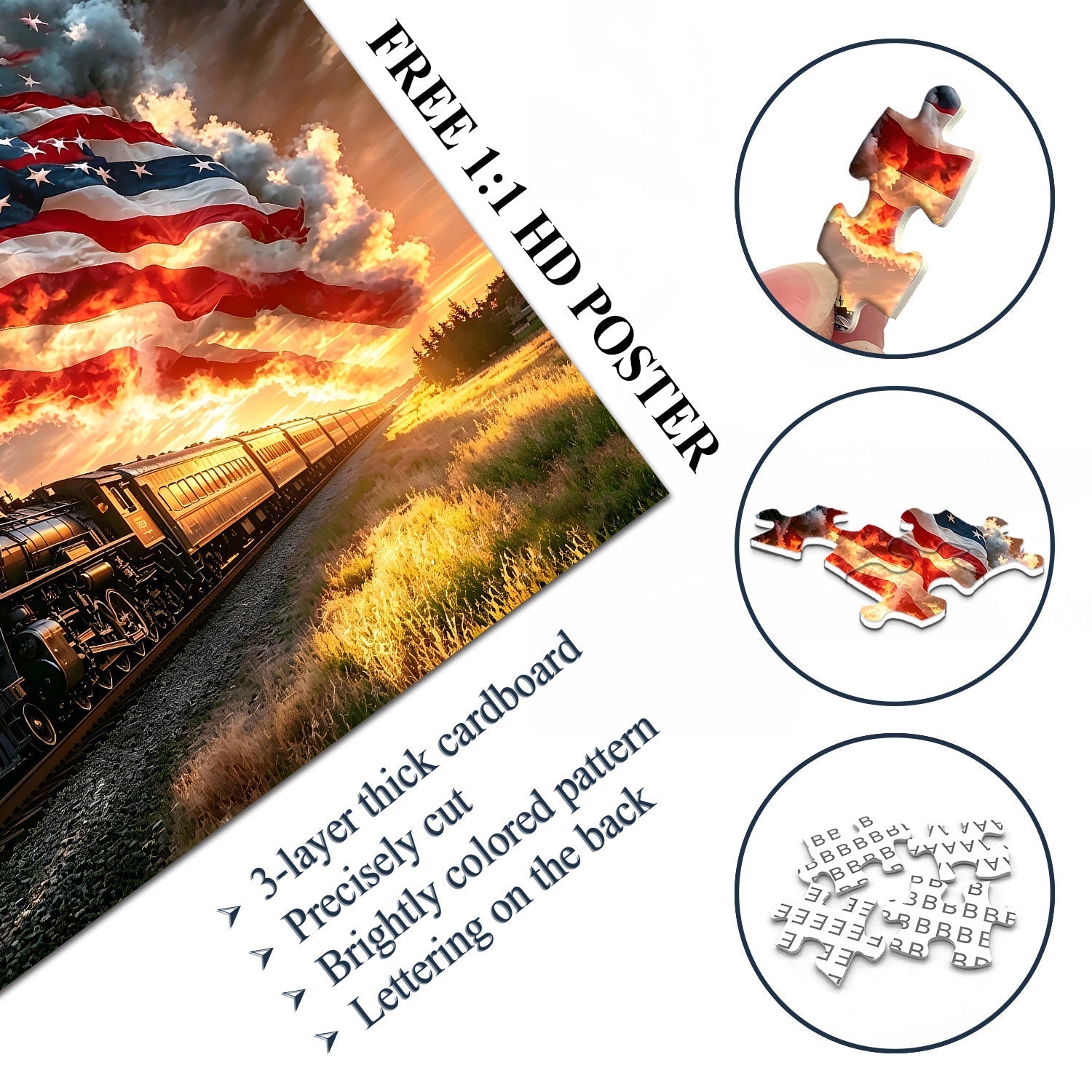 Western Sunset Train Jigsaw Puzzle 1000 Pieces
