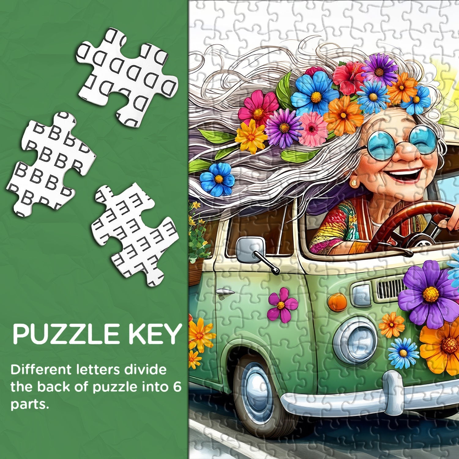 Granny’s Flower Van Jigsaw Puzzles 1000 Pieces