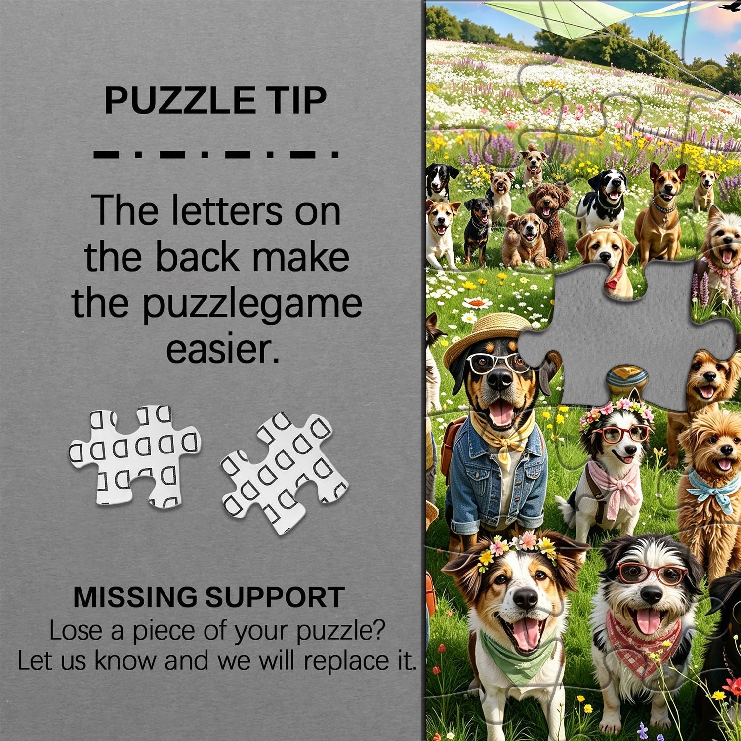 Dogs & Wild Blooms Jigsaw Puzzle 1000 Piece