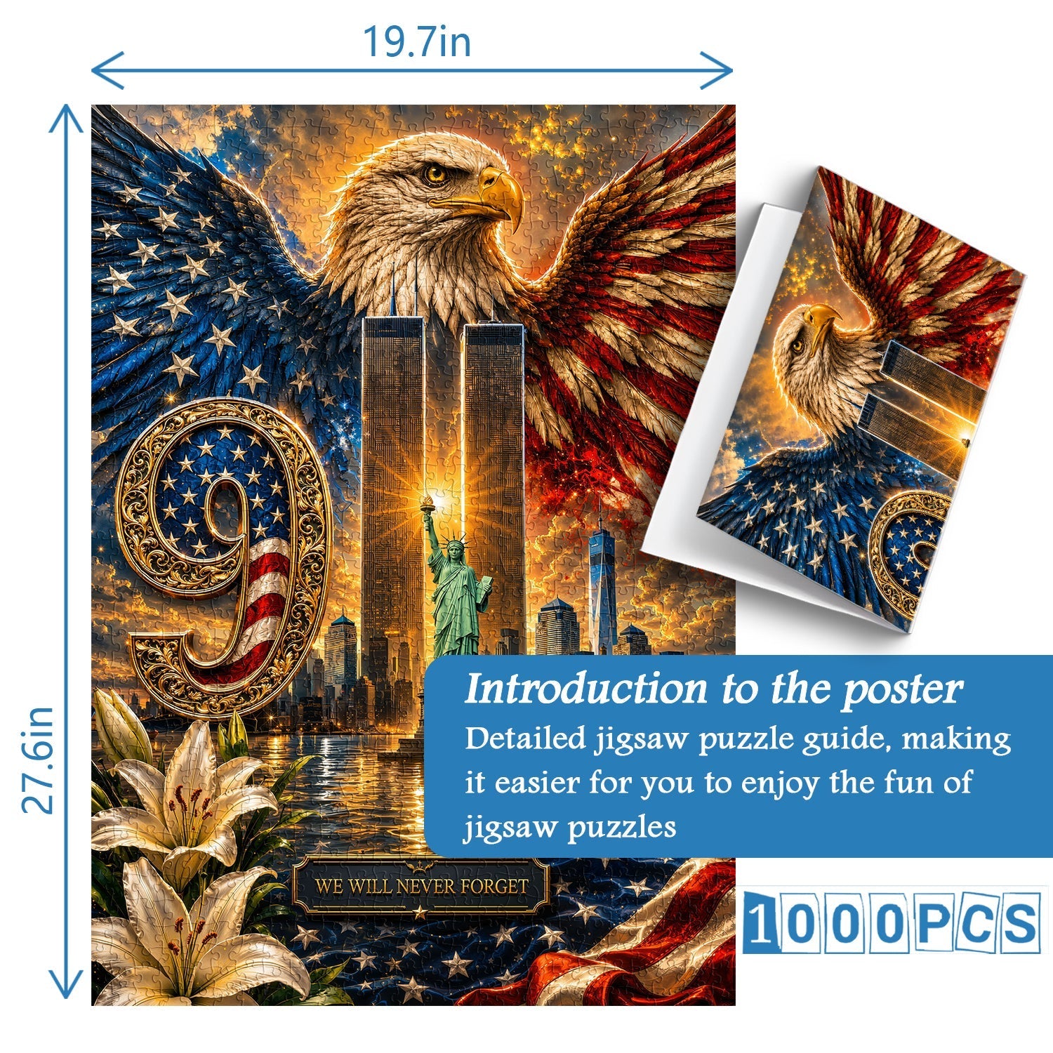Never Forget 9/11 Jigsaw Puzzle 1000 Pieces