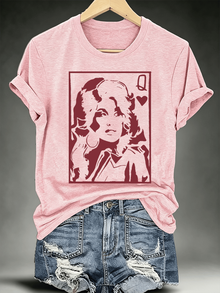 Women's Queen of Hearts Shirt Country Music Graphic Tee