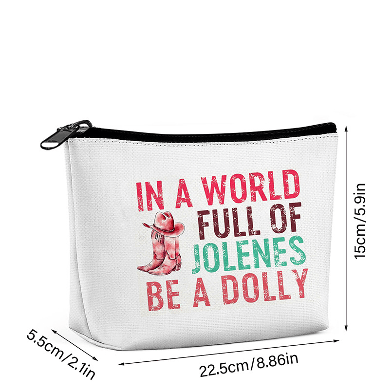 Western Cowboy Boot Makeup Bag Dolly Parton Theme Cosmetic Storage Pouch for Travel