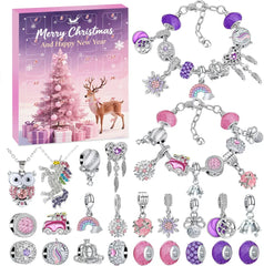 24 Pcs DIY Christmas Advent Calendar Bracelets Set  Elk
