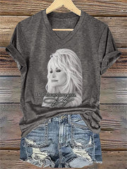 V-Neck Retro I Will Always Love You Print T-Shirt