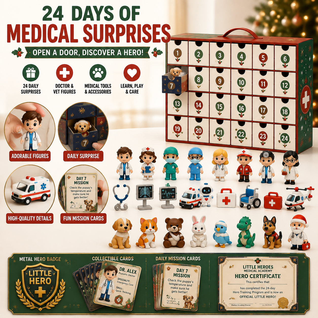 🩺🎄 Little Heroes Medical Rescue Advent Calendar – 24 Days of Doctor, Nurse & Rescue Adventures