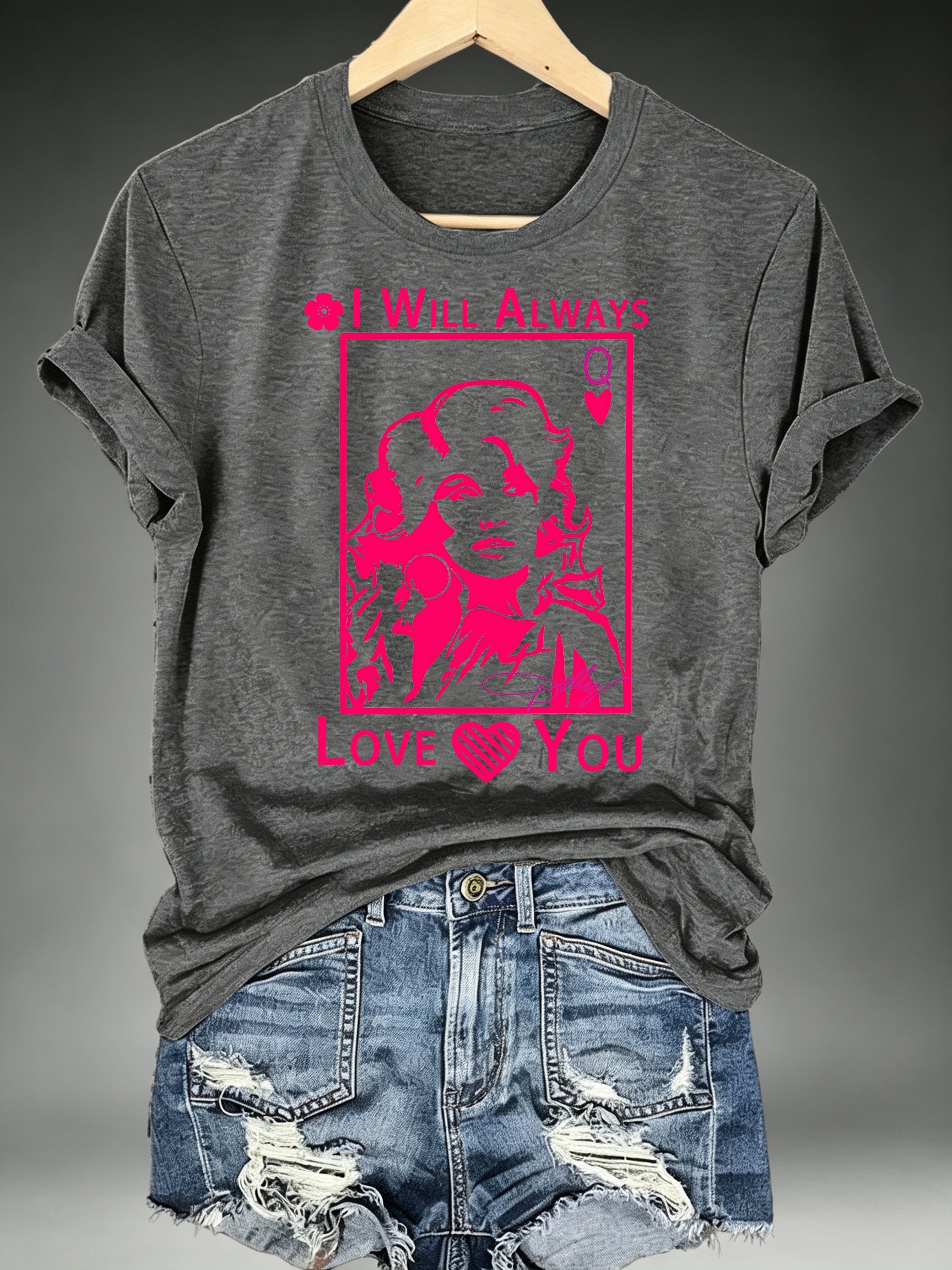 Women's Queen of Hearts Shirt Country Music Graphic Tee