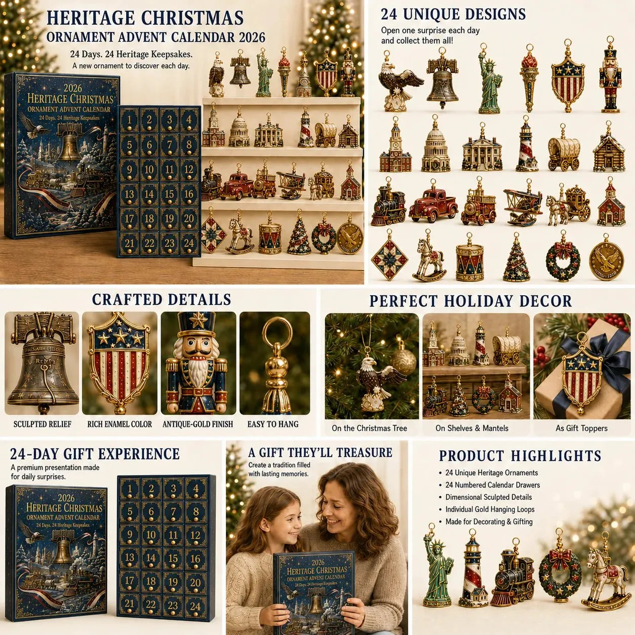✨⏰ Limited anniversary edition✨49% OFF!🔥America 250th Anniversary Heritage Christmas Advent Calendar